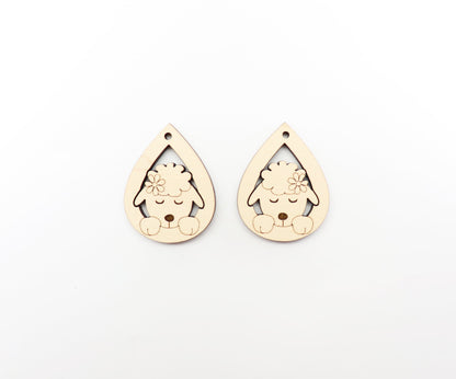 Lamb wood earring blanks, wood cutouts