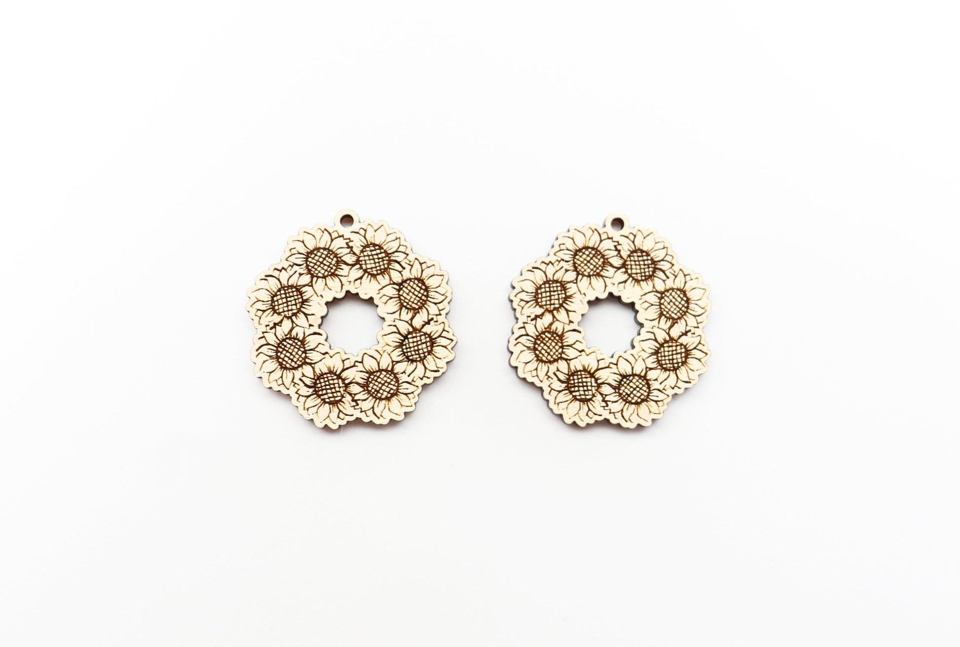 Sunflower earring blanks, wood cutouts