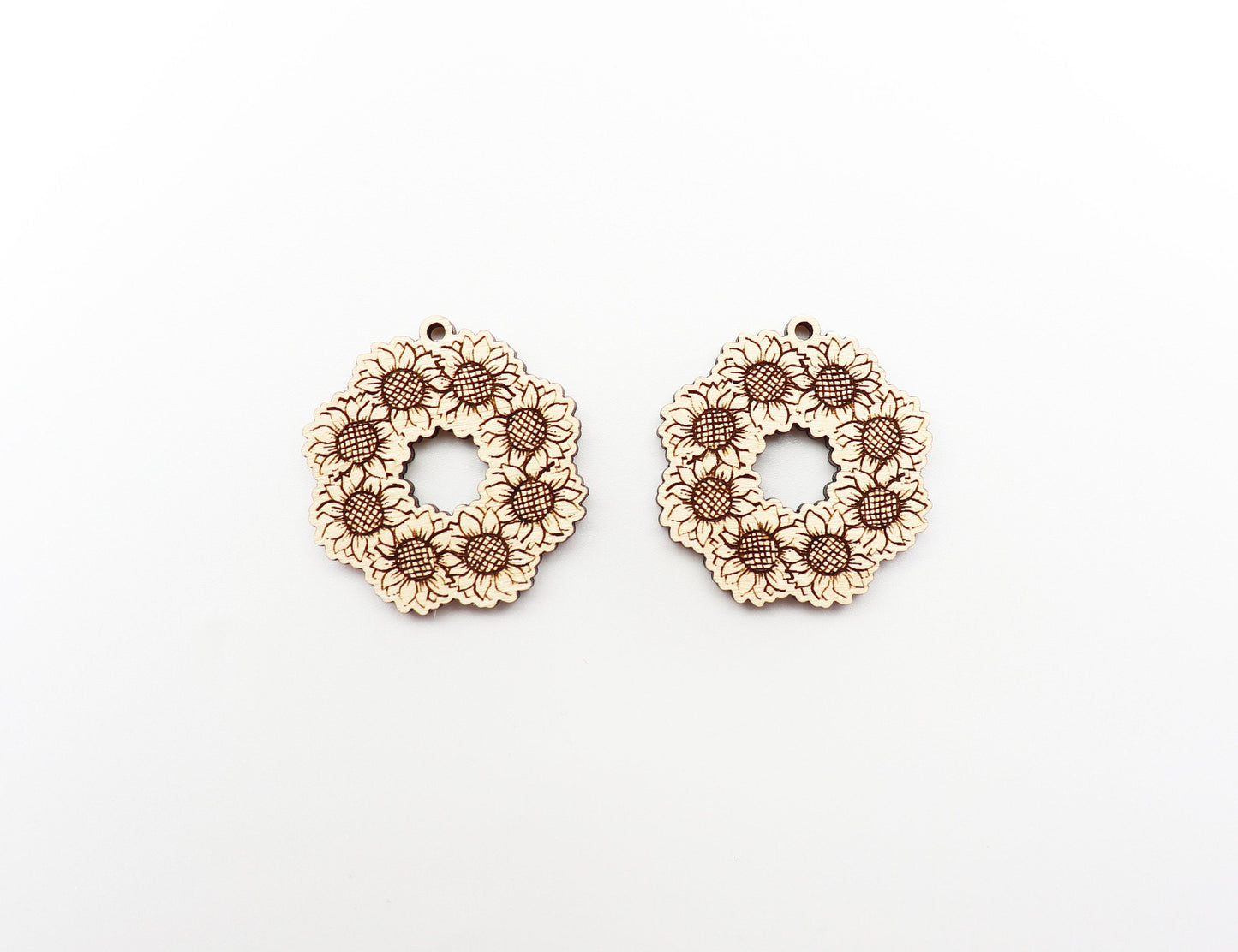 Sunflower earring blanks, wood cutouts