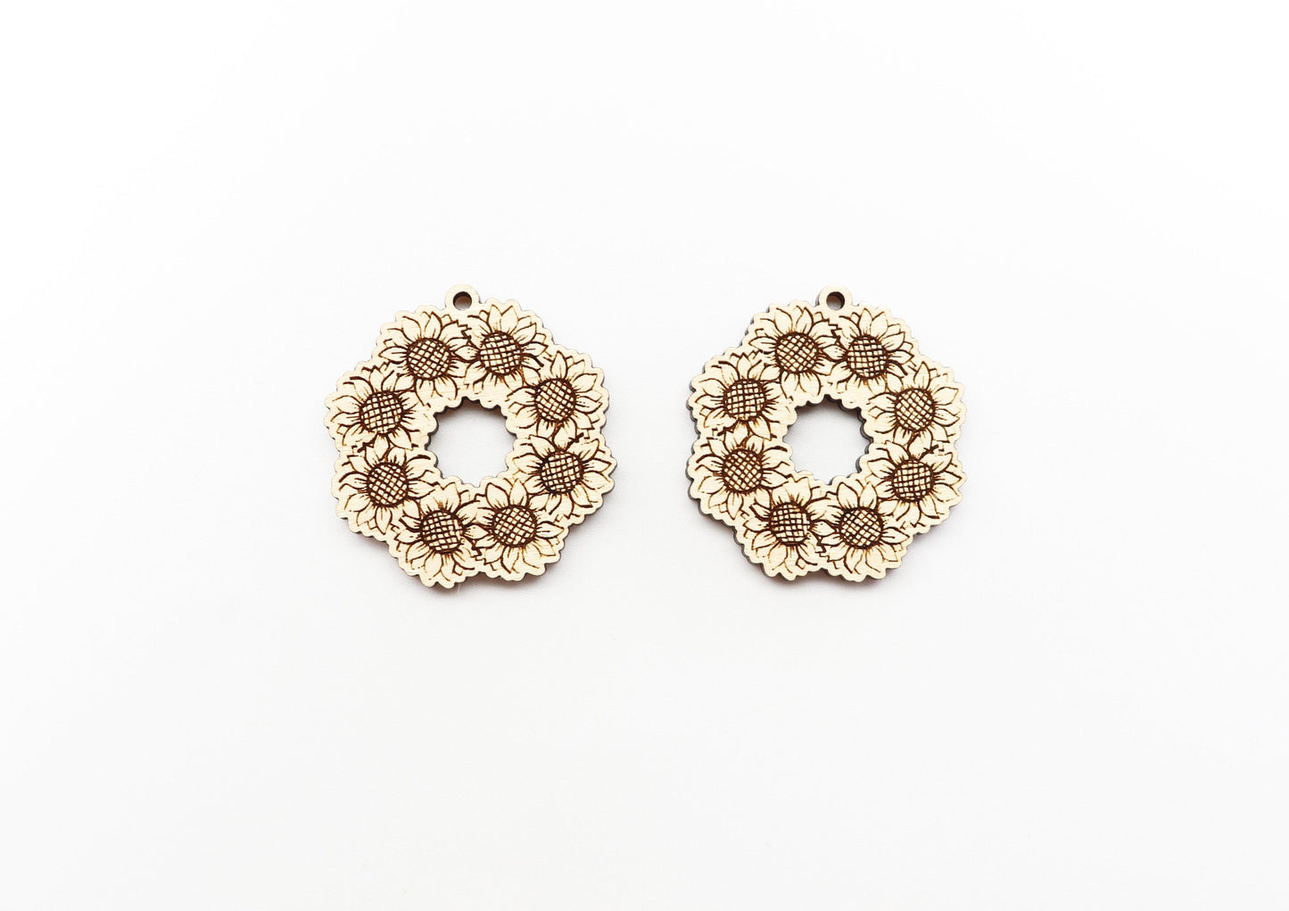 Sunflower earring blanks, wood cutouts