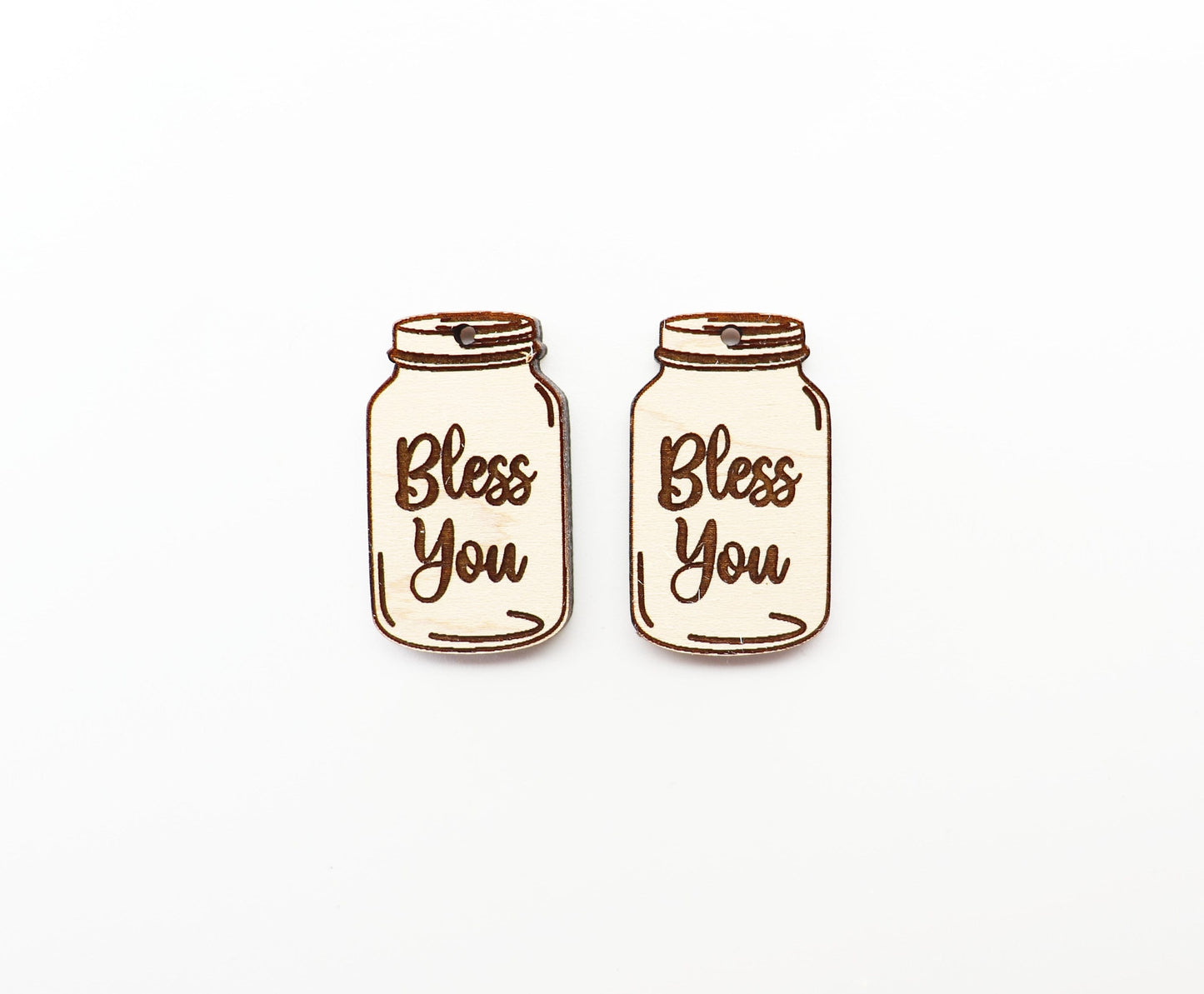 Bless you Jar earring blanks, wood earring blanks