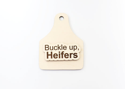 Buckle up car charm, wood blanks, wood cutouts