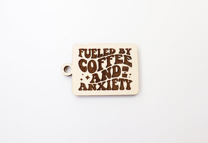 Coffee Keychain blank, wood blanks, wood cutouts