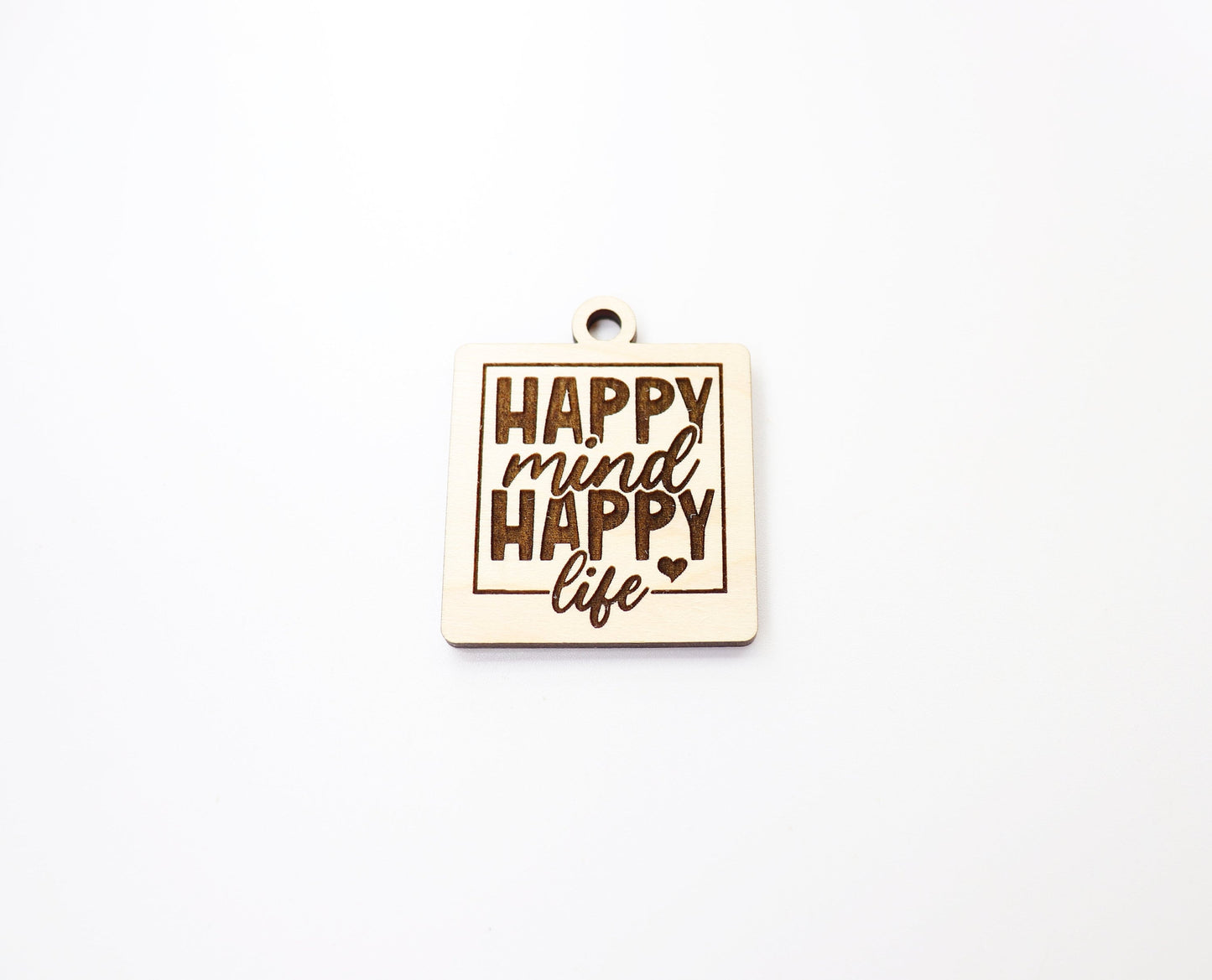 Happy Keychain blank, wood blanks, wood cutouts