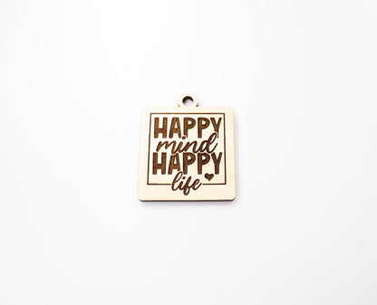 Happy Keychain blank, wood blanks, wood cutouts