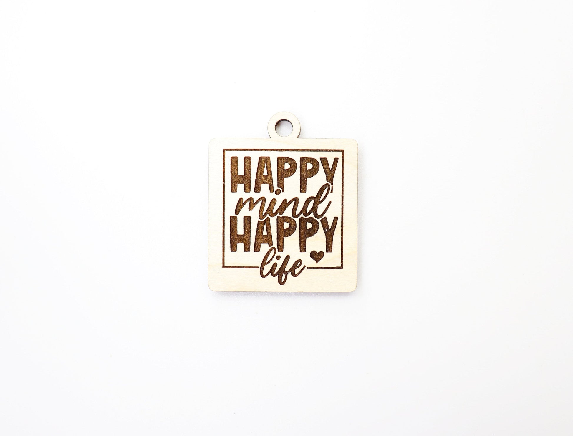 Happy Keychain blank, wood blanks, wood cutouts