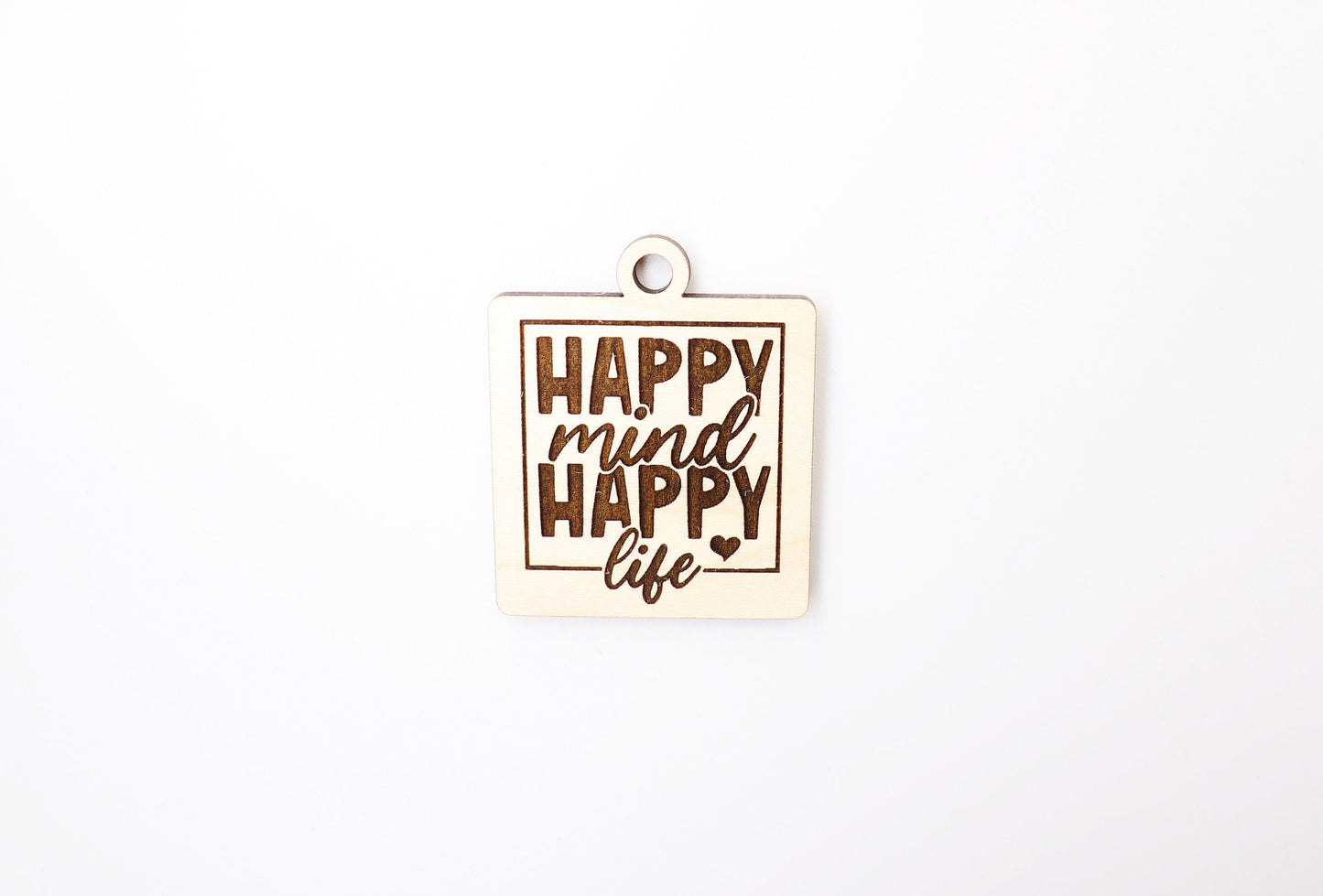 Happy Keychain blank, wood blanks, wood cutouts