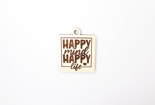 Happy Keychain blank, wood blanks, wood cutouts