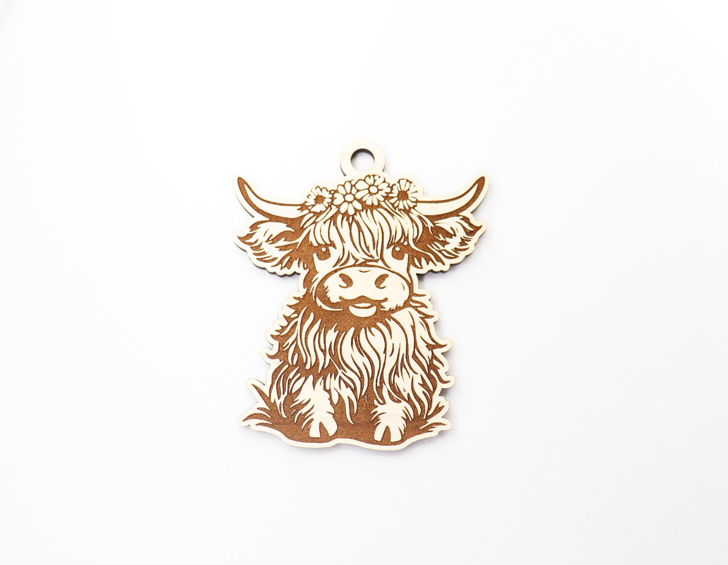 Highland Cow car charm, wood blanks, car charm blanks