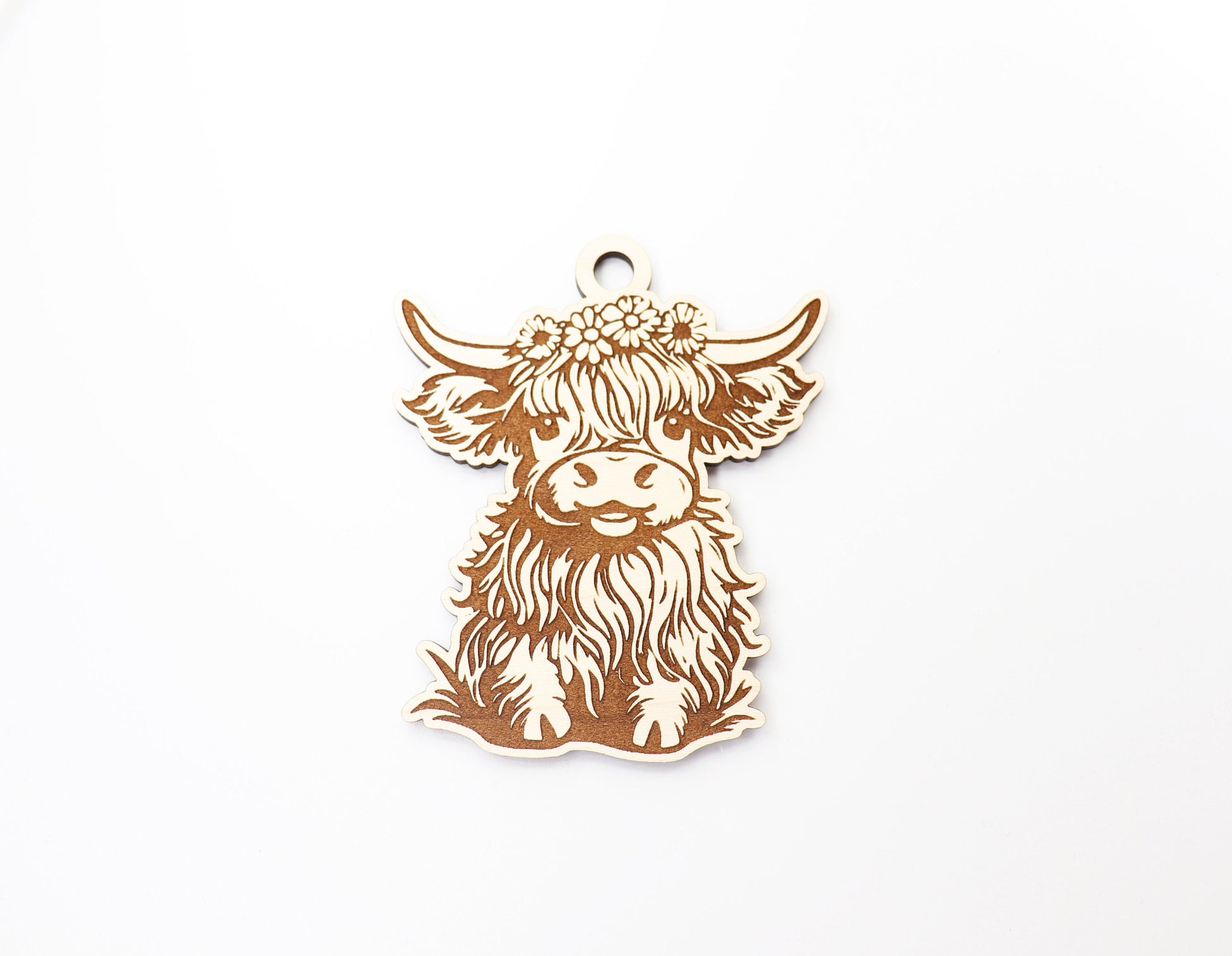 Highland Cow car charm, wood blanks, car charm blanks