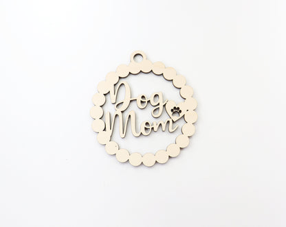 Dog mom car charm, wood blanks, wood cutouts