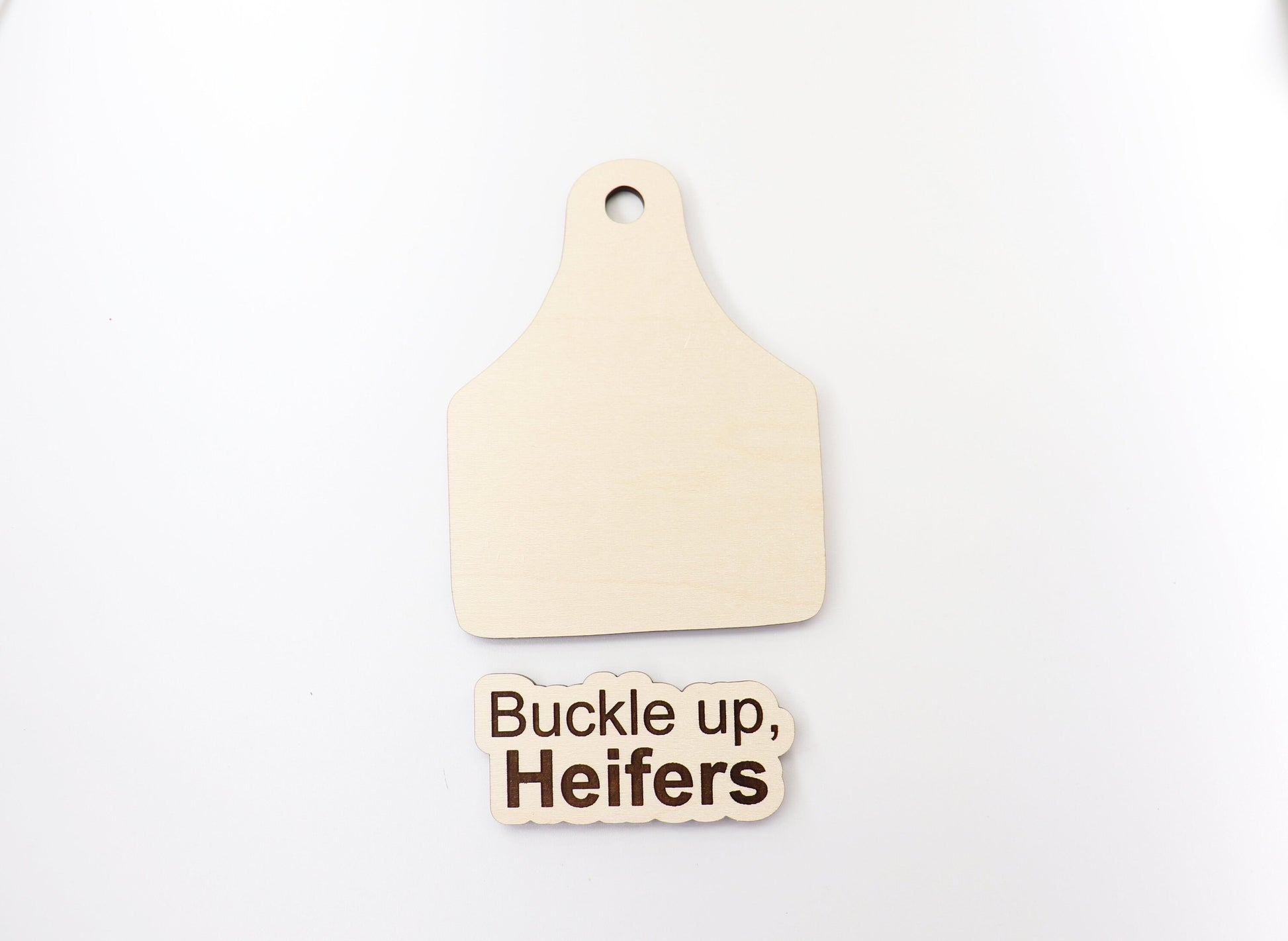 Buckle up car charm, wood blanks, wood cutouts