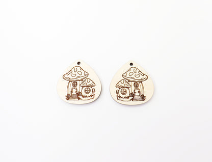 Mushroom earrings, DIY earrings, earring blanks, sold per set