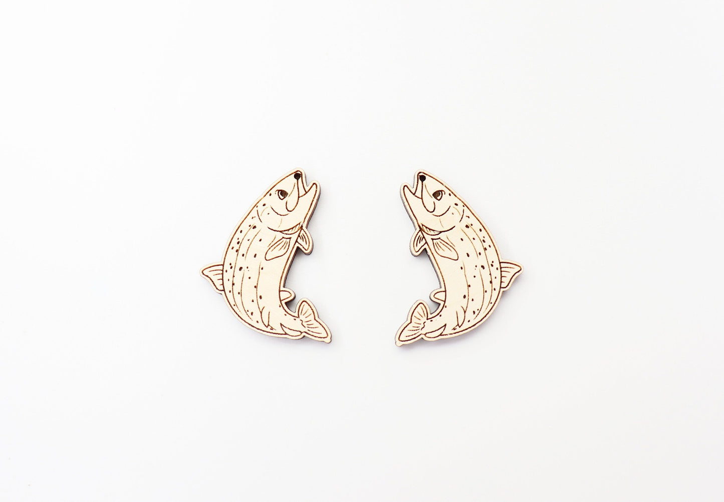 Trout earrings, DIY earrings, earring blanks, sold per set