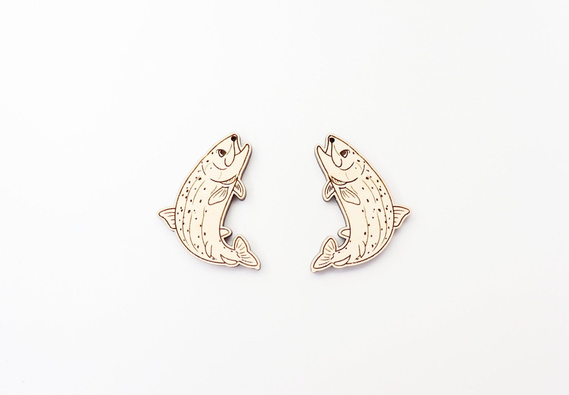 Trout earrings, DIY earrings, earring blanks, sold per set