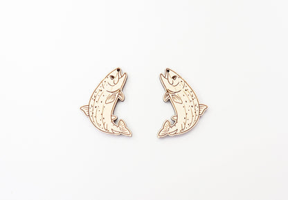 Trout earrings, DIY earrings, earring blanks, sold per set