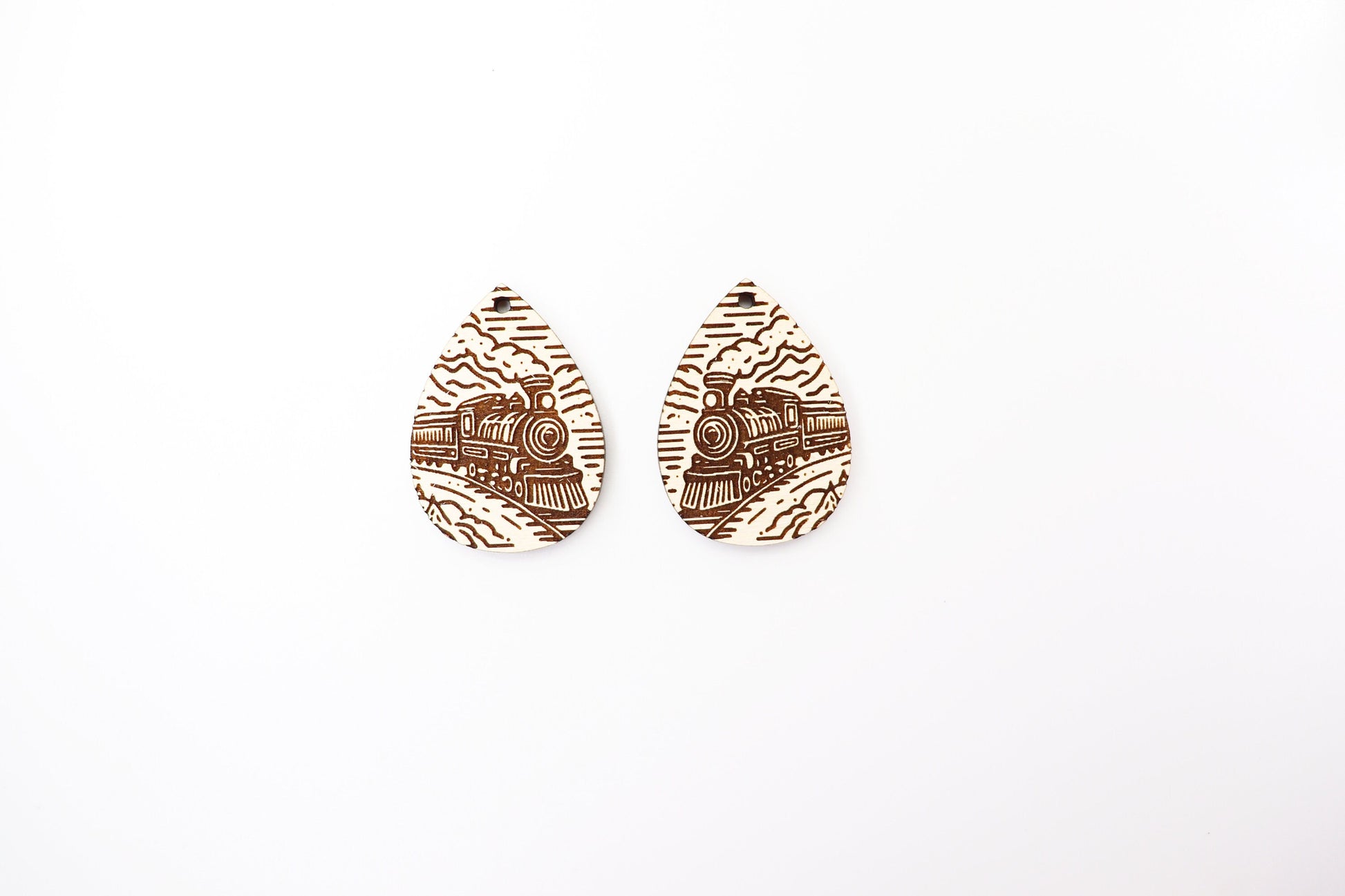 Train earrings, earring blanks, sold per set