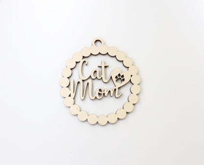 Dog mom car charm, wood blanks, wood cutouts