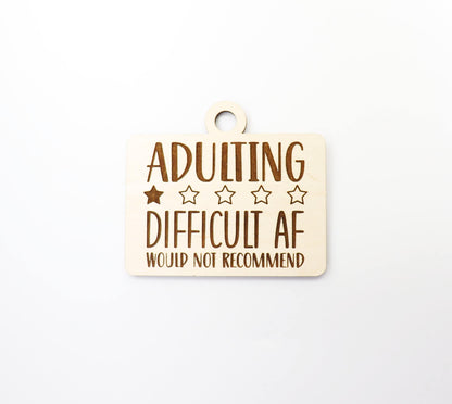 Adulting car charm blank, wood blanks, wood cutouts