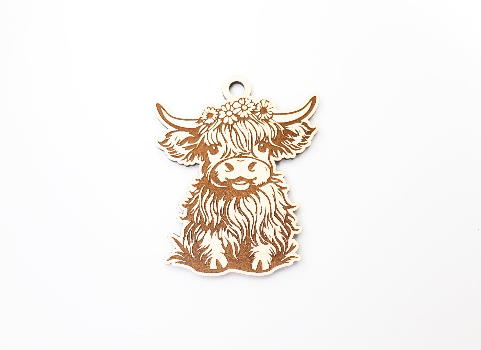 Highland Cow car charm, wood blanks, car charm blanks