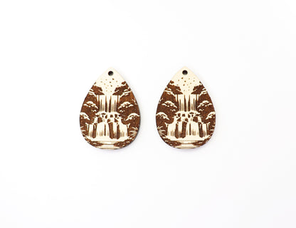 Tulip earrings, wood earring blanks, DIY earrings, sold per set