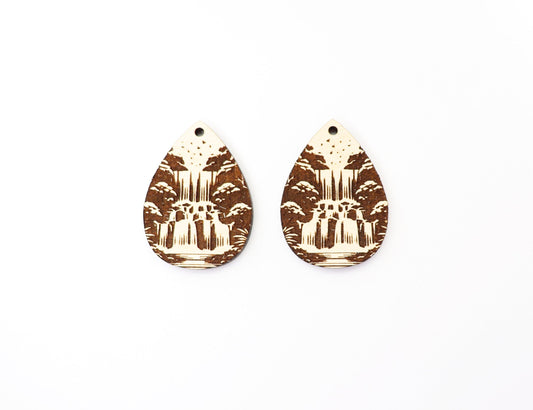 Tulip earrings, wood earring blanks, DIY earrings, sold per set