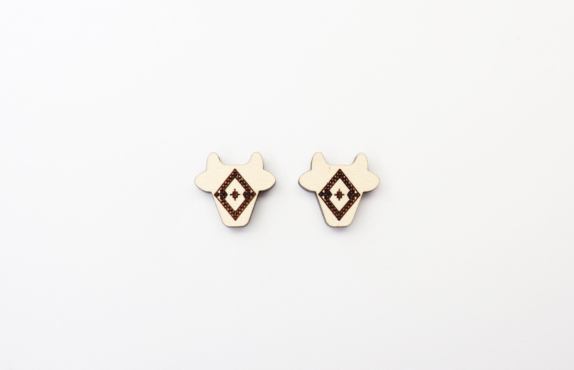 Cow stud blanks, wood earring blanks, cow cutouts