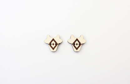 Cow stud blanks, wood earring blanks, cow cutouts