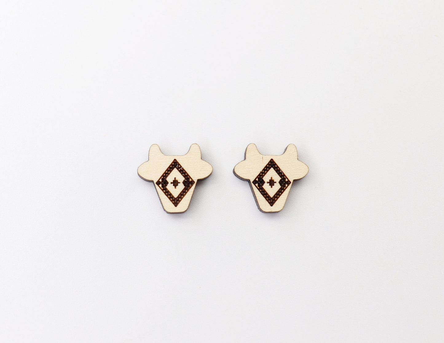 Cow stud blanks, wood earring blanks, cow cutouts