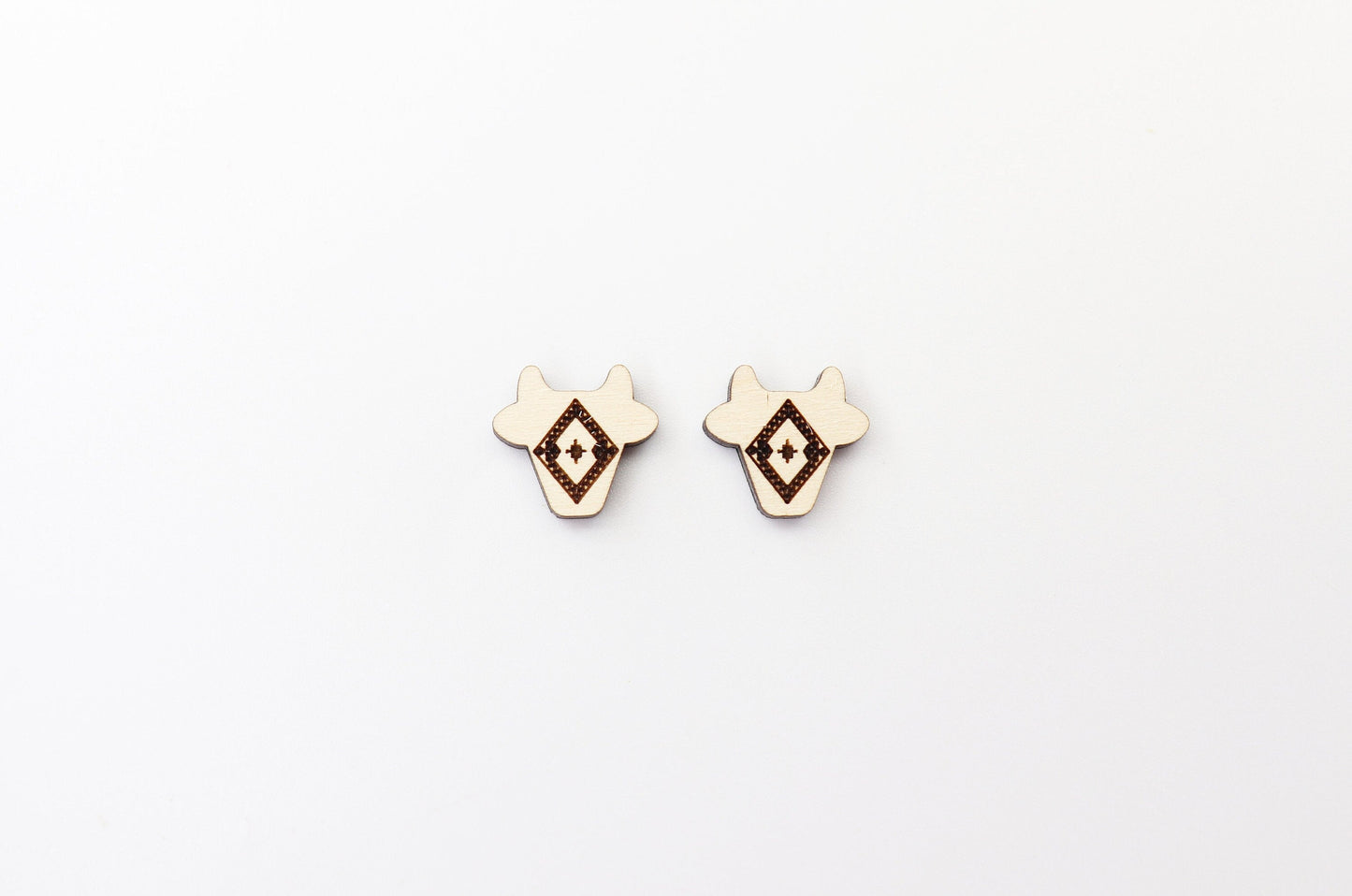 Cow stud blanks, wood earring blanks, cow cutouts