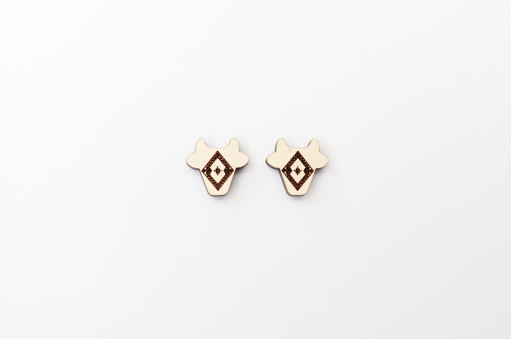 Cow stud blanks, wood earring blanks, cow cutouts