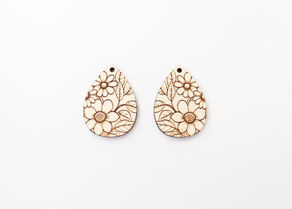 Floral earring blanks, DIY earrings, earring blanks