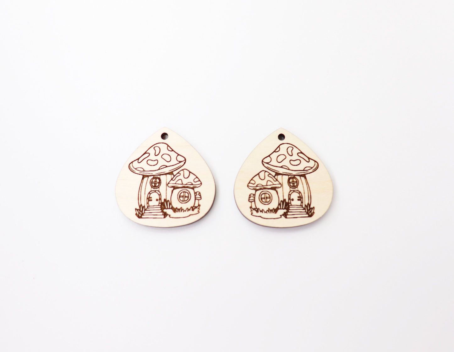 Mushroom earrings, DIY earrings, earring blanks, sold per set