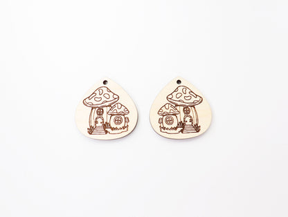 Mushroom earrings, DIY earrings, earring blanks, sold per set