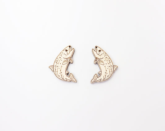 Trout earrings, DIY earrings, earring blanks, sold per set