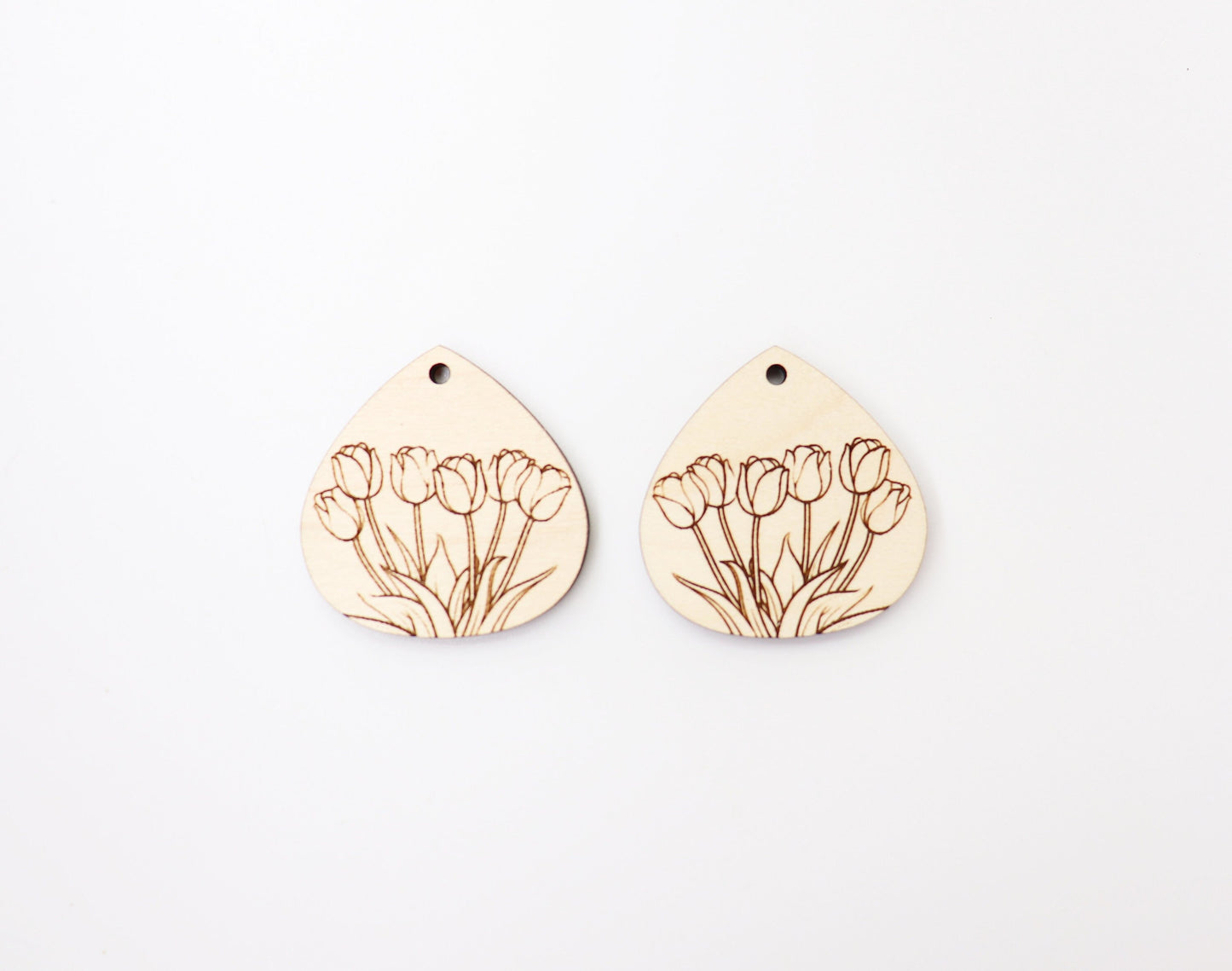 Tulip earring blanks, wood earring blanks