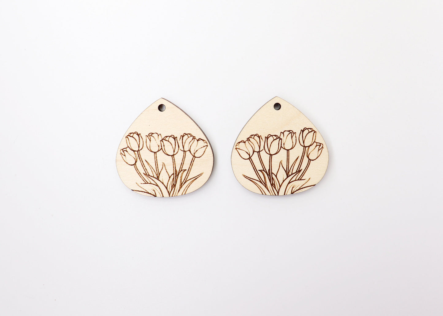 Tulip earring blanks, wood earring blanks