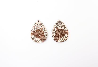 Train earrings, earring blanks, sold per set