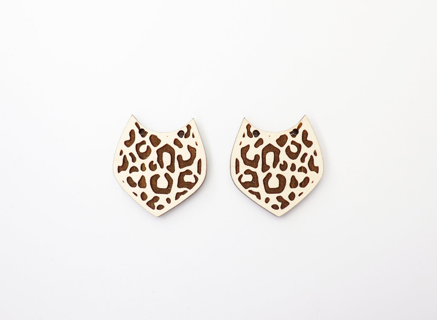 Cheetah print earring blanks, wood earring blanks