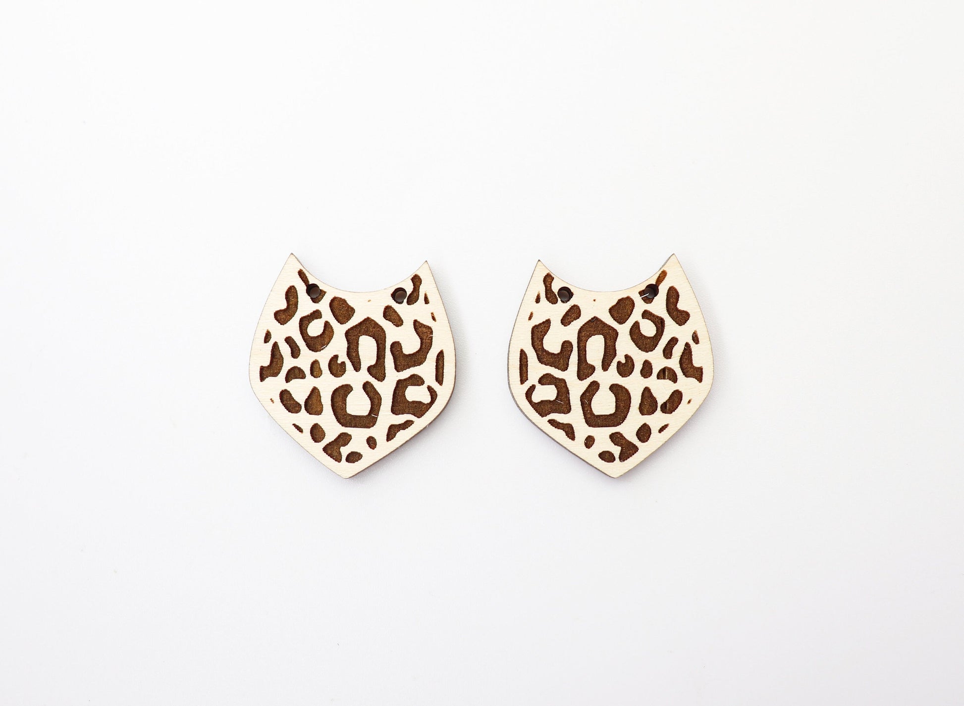 Cheetah print earring blanks, wood earring blanks