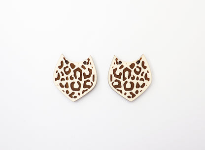 Cheetah print earring blanks, wood earring blanks