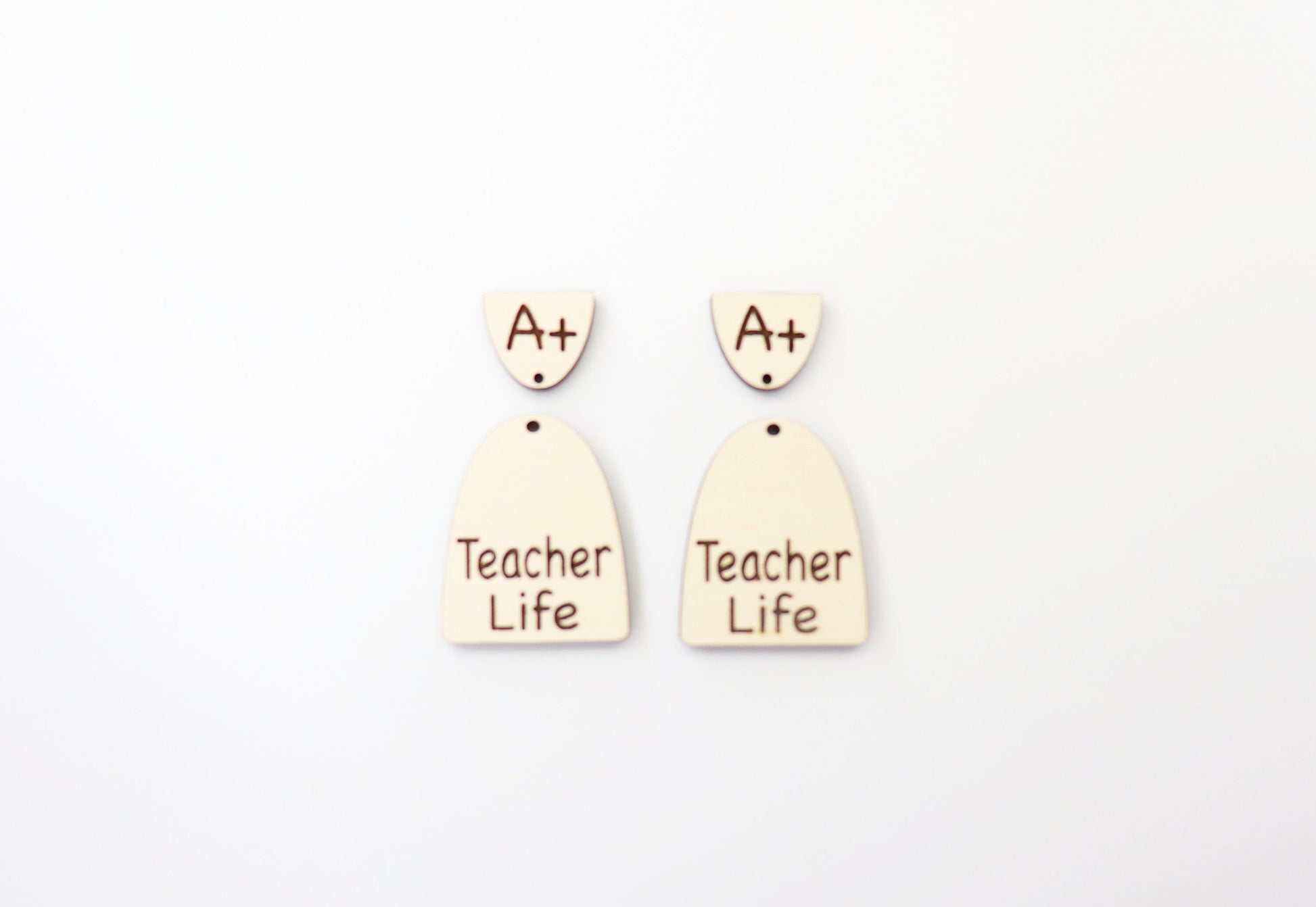 Teacher earring blanks, wood cutouts, earring blanks