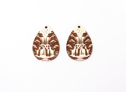 Tulip earrings, wood earring blanks, DIY earrings, sold per set