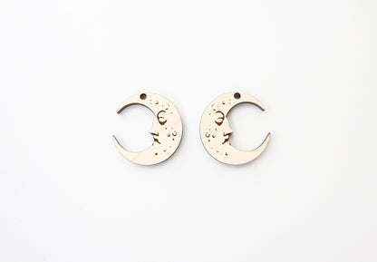 Moon earring blanks, earring findings, earring blanks