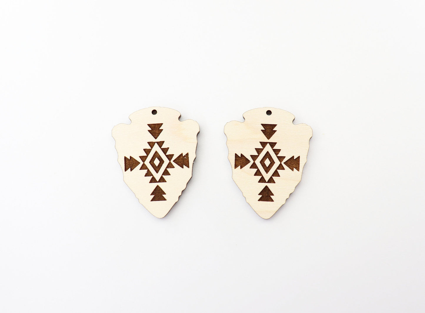 Arrowhead earring blanks, laser cutouts, sold per set