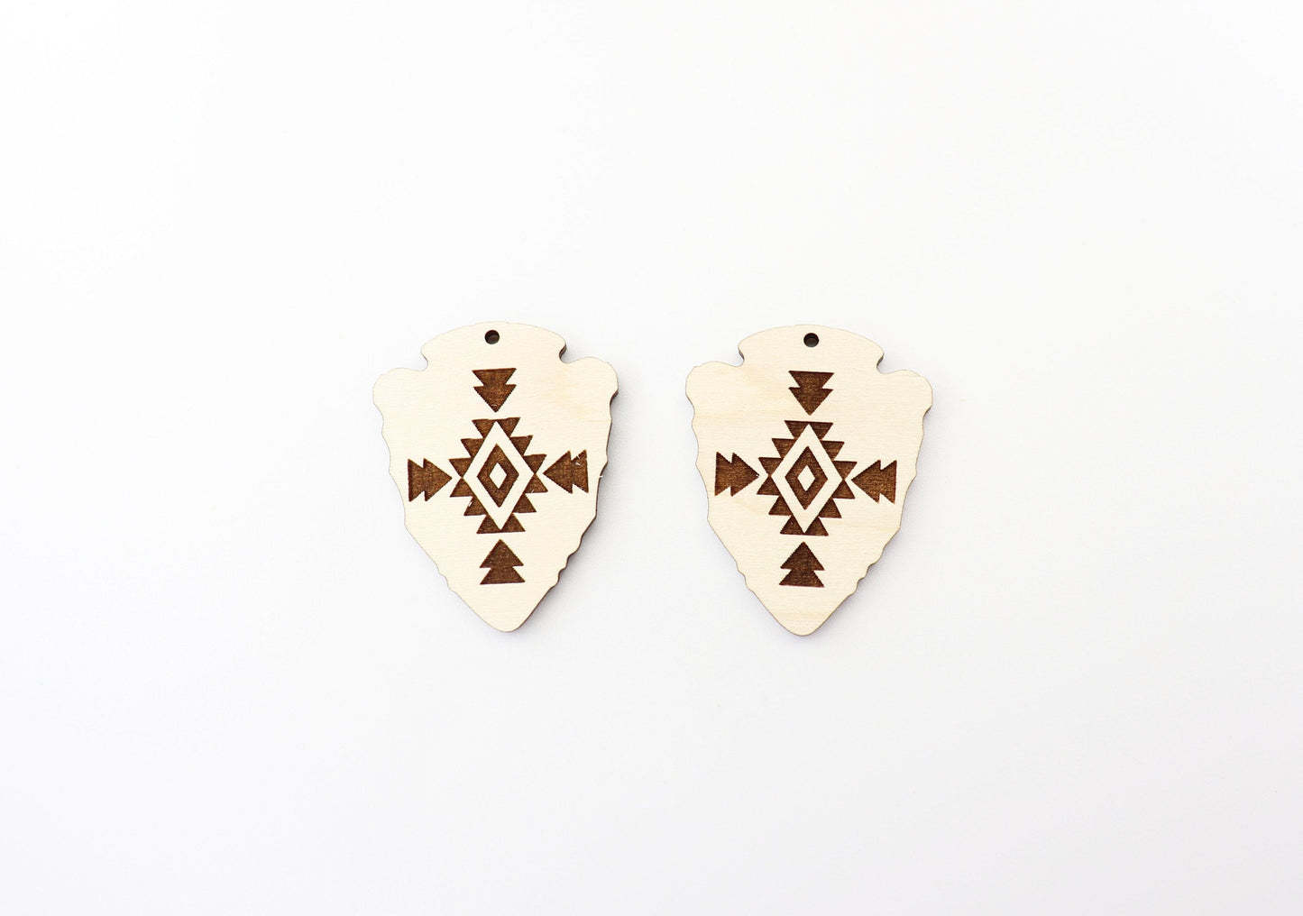 Arrowhead earring blanks, laser cutouts, sold per set