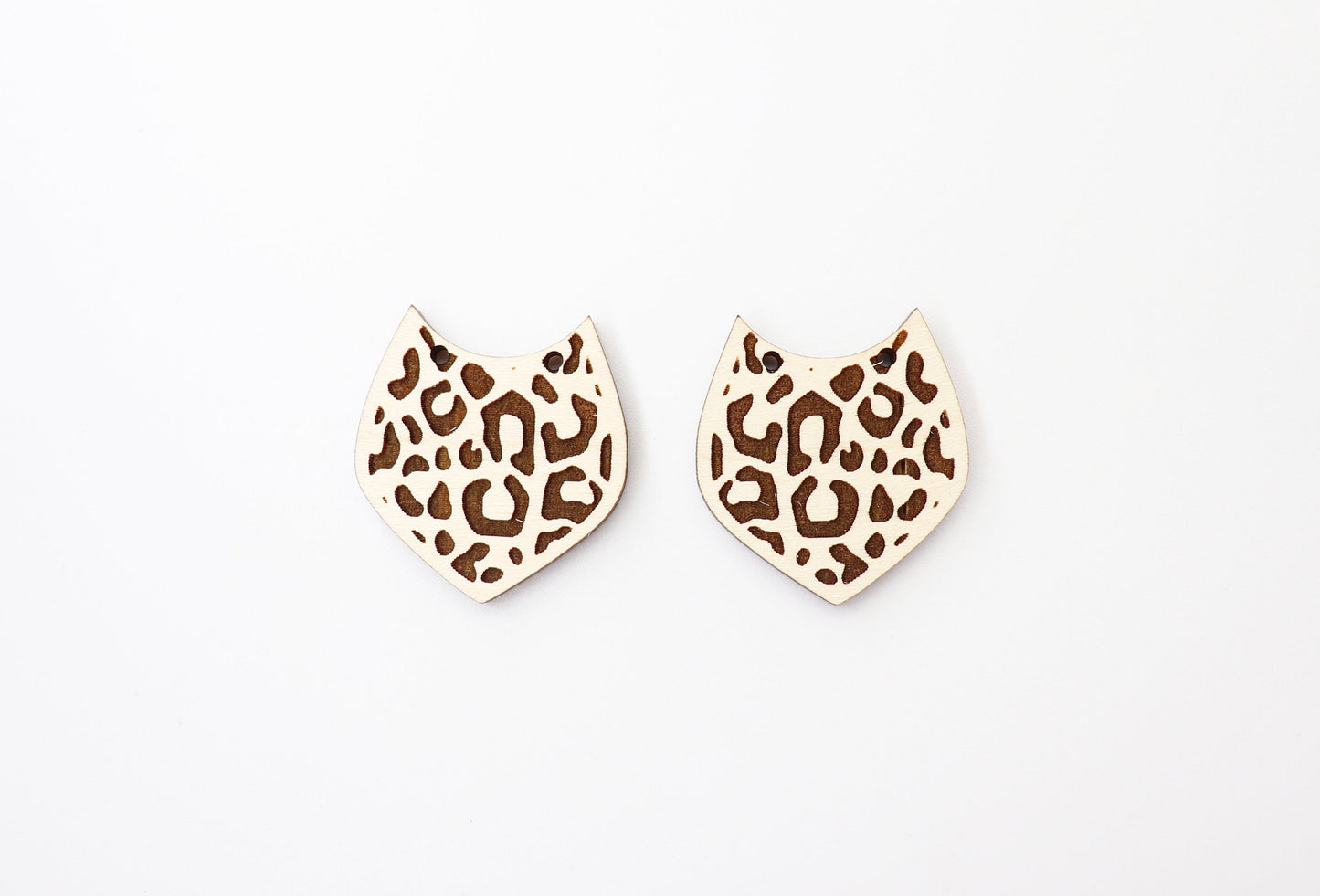 Cheetah print earring blanks, wood earring blanks