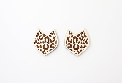 Cheetah print earring blanks, wood earring blanks