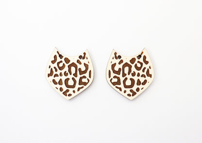 Cheetah print earring blanks, wood earring blanks