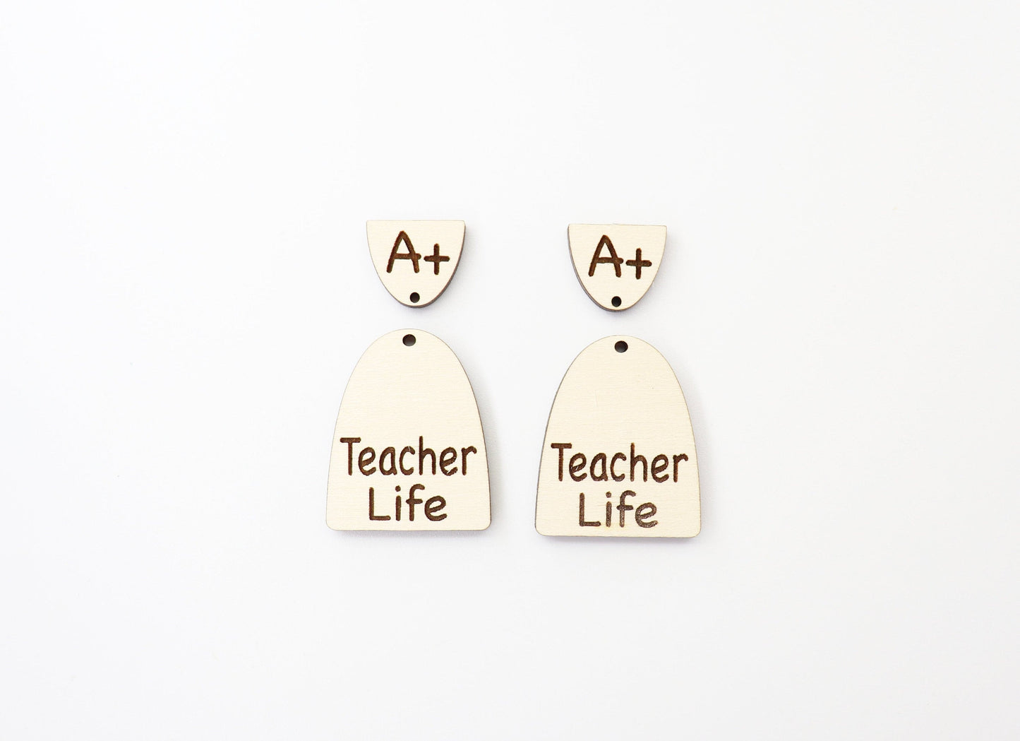 Teacher earring blanks, wood cutouts, earring blanks